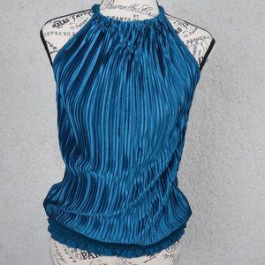 Mix Collection* Women's Sleeveless Keyhole Tie Back Ribbed Blouse~ Size‎ Medium